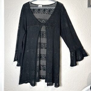 Crochet  Cardigan Practical Magic Witchy
Whimsigoth fairy Black